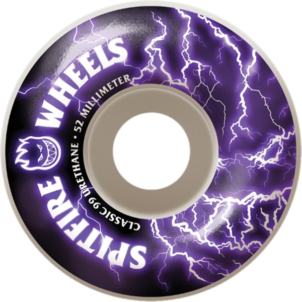 Spitfire Wheels Firebolt White / Purple Skateboard Wheels - 52mm 99a (Set of 4)