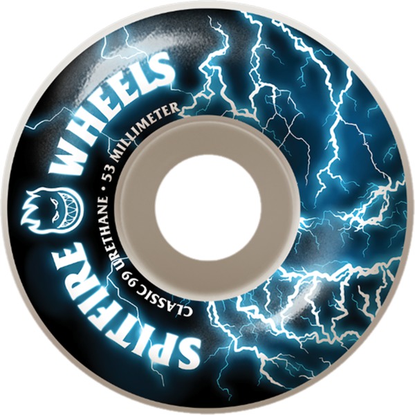 Spitfire Wheels Firebolt White / Blue Skateboard Wheels - 53mm 99a (Set of 4)