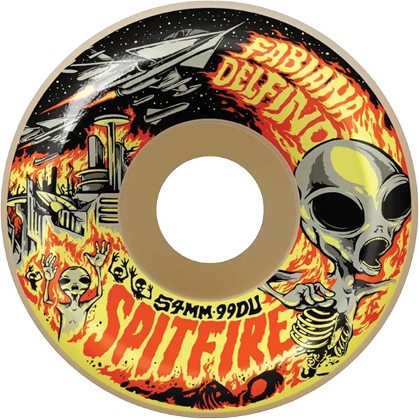 Spitfire Wheels Pedro Delfino Formula Four Conical Full Invasion Natural Skateboard Wheels - 54mm 99a (Set of 4)