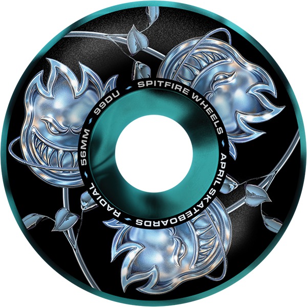 Spitfire Wheels Formula Four Radial Bighead Rose Black / Blue Swirl Skateboard Wheels - 56mm 99a (Set of 4) Spitfire Wheels Formula Four Radial Bighead Rose Black / Blue Swirl Skateboard Wheels - 56mm 99a (Set of 4)