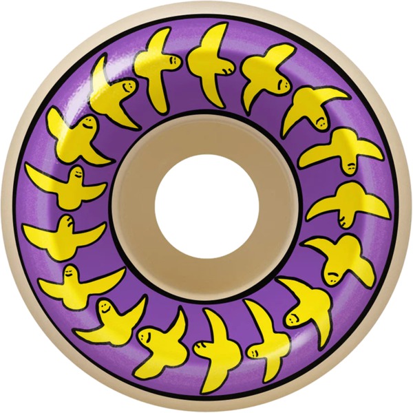 Spitfire Wheels Formula Four Birds Natural / Purple / Yellow Skateboard Wheels - 58mm 99a (Set of 4)
