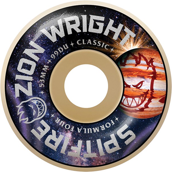 Spitfire Wheels Zion Wright Formula Four Classic Cosmic Natural Skateboard Wheels - 53mm 99a (Set of 4)