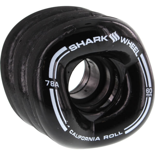 Shark Wheels California Roll Black Skateboard Wheels - 60mm 78a (Set of 4)