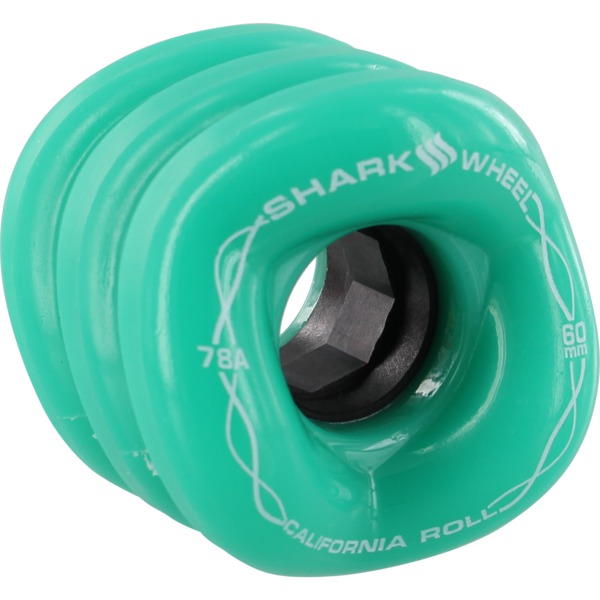 Shark Wheels California Roll Turquoise Skateboard Wheels - 60mm 78a (Set of 4)