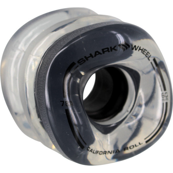 Shark Wheels California Roll Clear with Black Hubs Skateboard Wheels - 60mm 78a (Set of 4)