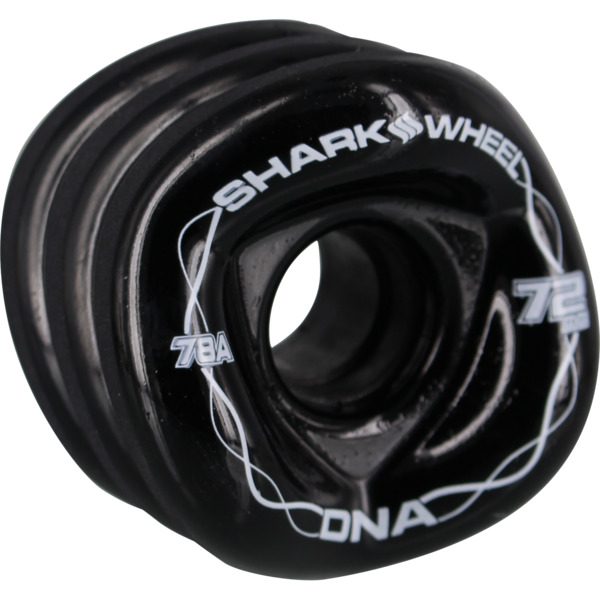 Shark Wheels DNA Black Skateboard Wheels - 72mm 78a (Set of 4)