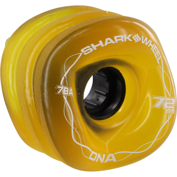 Shark Wheels DNA Transparent Amber Skateboard Wheels - 72mm 78a (Set of 4)
