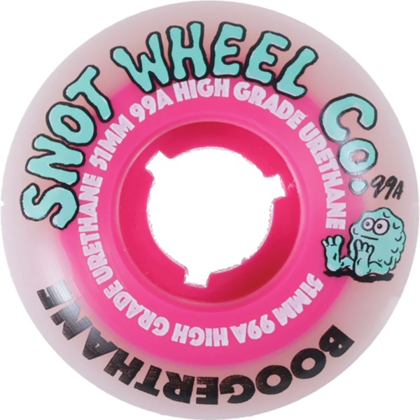 Snot Wheel Co. Boogerthane White / Orange Skateboard Wheels - 52mm 99a (Set of 4)