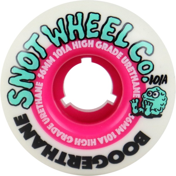 Snot Wheel Co. Boogerthane Team White / Pink Skateboard Wheels - 56mm 101a (Set of 4)