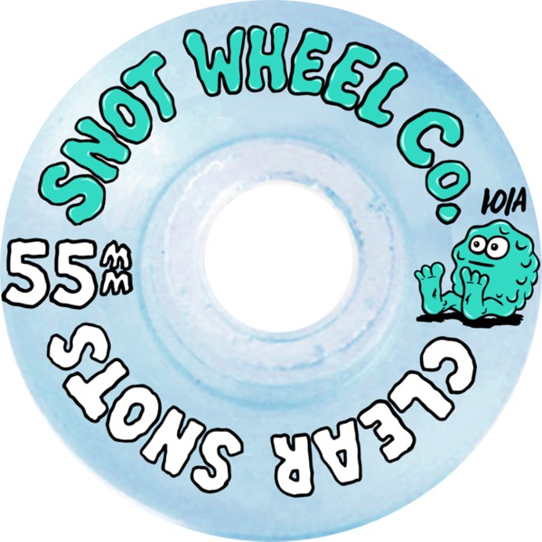 Snot Wheel Co. Clear Snots Clear Blue Skateboard Wheels - 55mm 101a (Set of 4)
