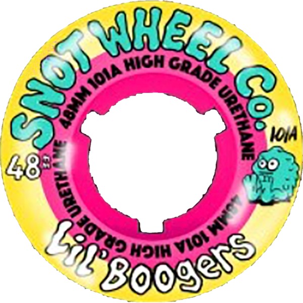 Snot Wheel Co. Lil Boogers Swirls Pink / Yellow Skateboard Wheels - 48mm 101a (Set of 4)