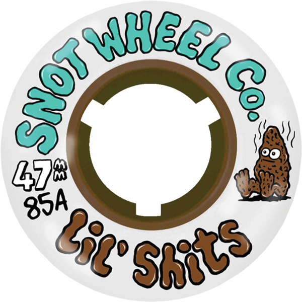 Snot Wheel Co. Lil Shits White / Brown Skateboard Wheels - 47mm 85a (Set of 4)