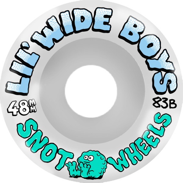 Snot Wheel Co. Lil Wide Boys White Glow Skateboard Wheels - 48mm 83b (Set of 4)