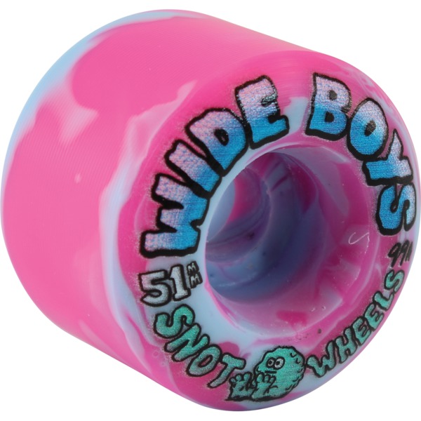Snot Wheel Co. Wide Boys Ice / Pink Swirl Skateboard Wheels - 51mm 99a (Set of 4)