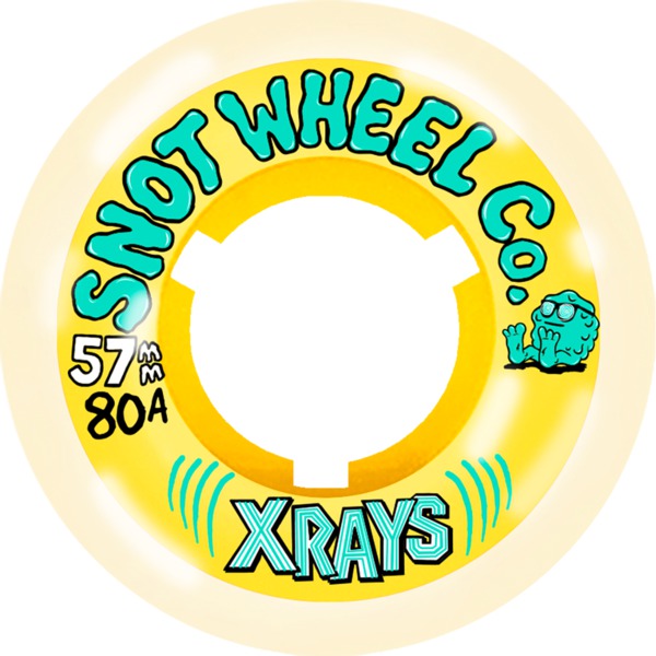 Snot Wheel Co. X-Rays Yellow Skateboard Wheels - 57mm 80a (Set of 4)