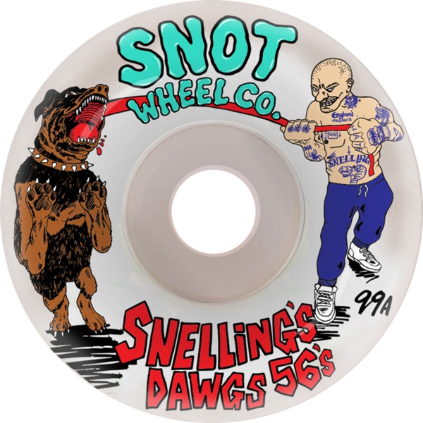 Snot Wheel Co. Snelling Dogs White Skateboard Wheels - 56mm 99a (Set of 4)