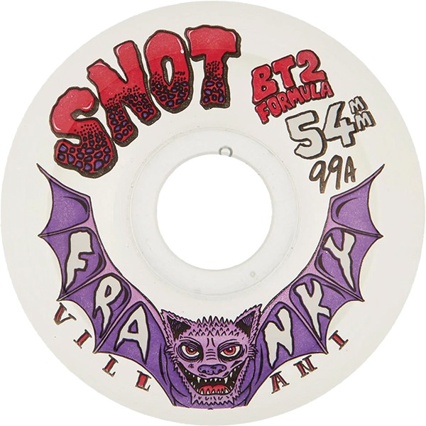 Snot Wheel Co. Franky Villani Conical Clear Skateboard Wheels - 54mm 99a (Set of 4)