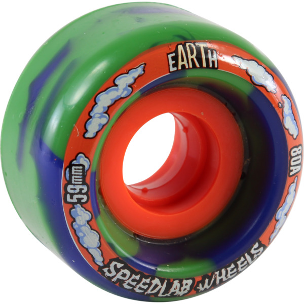Speedlab Wheels Globes Blue / Green Swirl Skateboard Wheels - 59mm 80a (Set of 4)