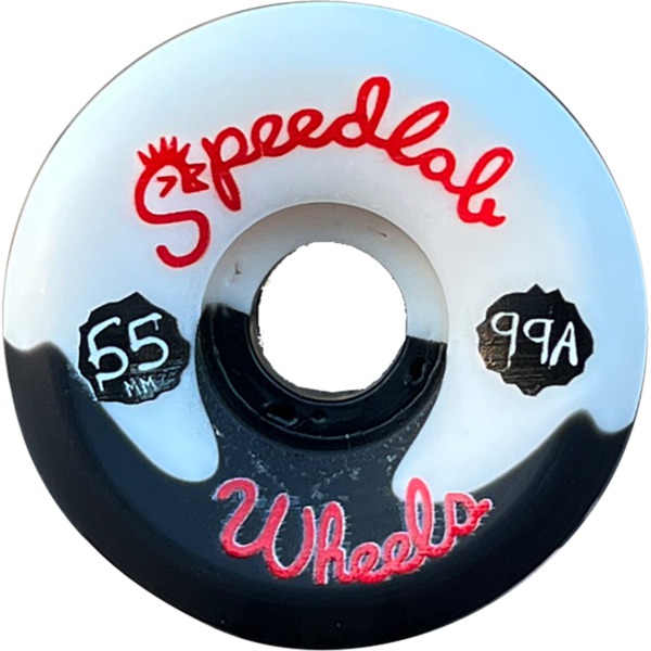 Speedlab Wheels Trick'n Nuggets Black / White Swirl Skateboard Wheels - 55mm 99a (Set of 4)