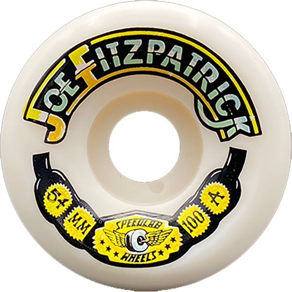 Speedlab Wheels Joe Fitzpatrick Pro Model White Skateboard Wheels - 54mm 100a (Set of 4)