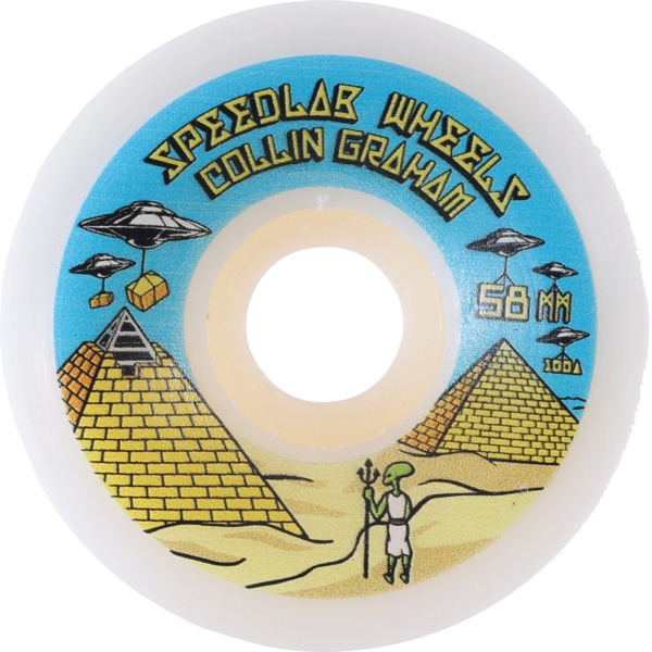 Speedlab Wheels Collin Graham Pro Model Pyramids White Skateboard Wheels - 58mm 100a (Set of 4)