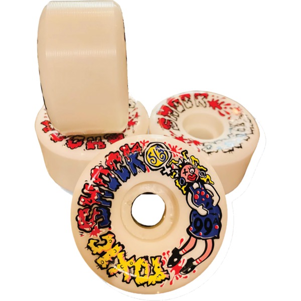 Toxic Skate Wheels Superthane Toxic Shock White Skateboard Wheels - 56mm 99a (Set of 4)