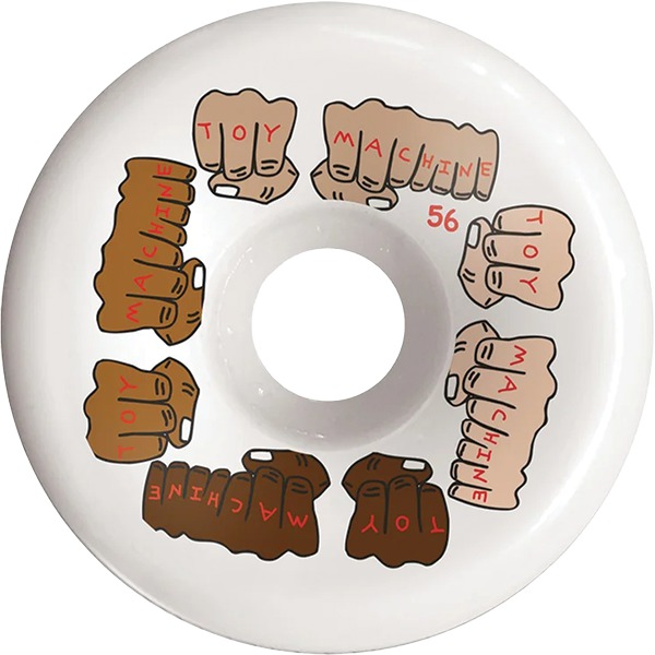 Toy Machine Skateboards Fists Colors C-Line White - 56mm 100a (Set of 4) Toy Machine Skateboards Fists Colors C-Line White - 56mm 100a (Set of 4)