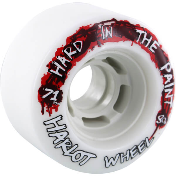 Venom Skateboards Hard In The Paint Harlot White / Red Skateboard Wheels - 71mm 80a (Set of 4)