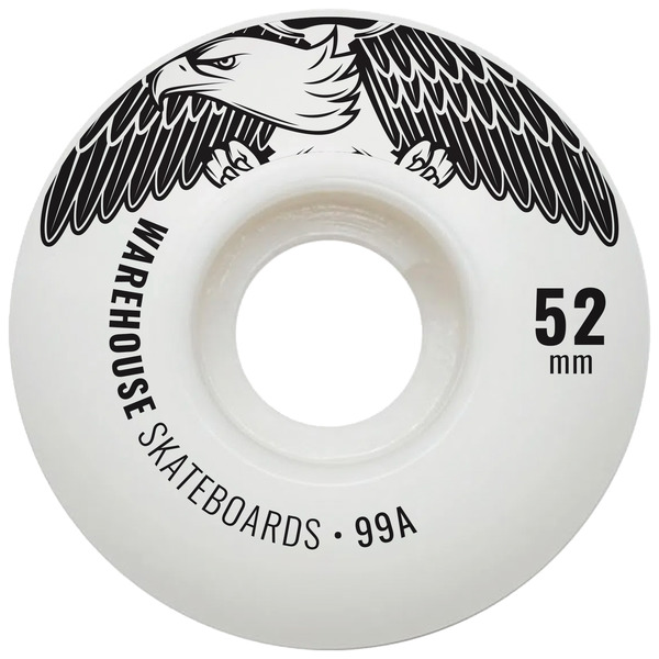 Warehouse Street Eagles White Skateboard Wheels - 52mm 99a (Set of 4)