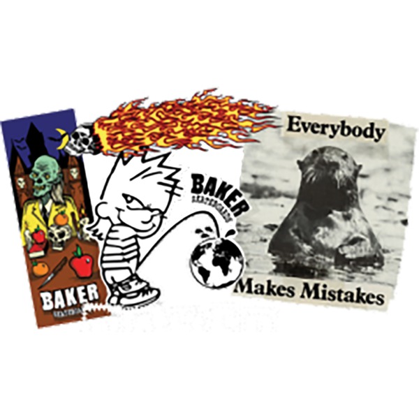 Baker Skateboards 10 Pack Whizz Kid Assorted Skate Sticker Baker Skateboards 10 Pack Whizz Kid Assorted Skate Sticker