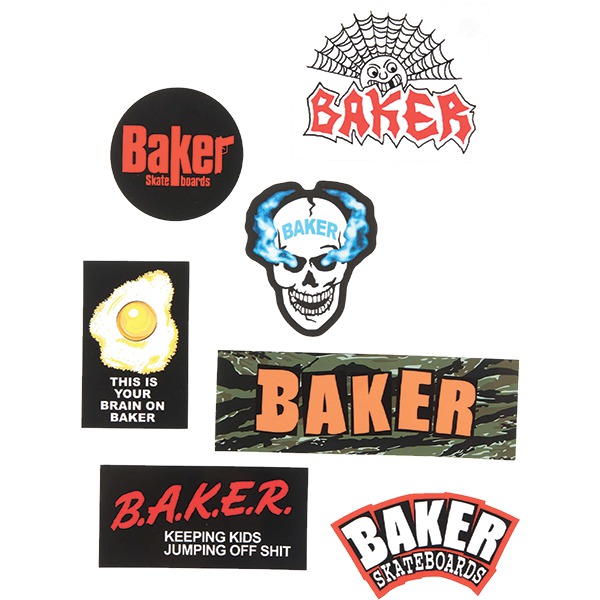 Baker Skateboards 14 Pack Any Questions Assorted Skate Sticker Baker Skateboards 14 Pack Any Questions Assorted Skate Sticker