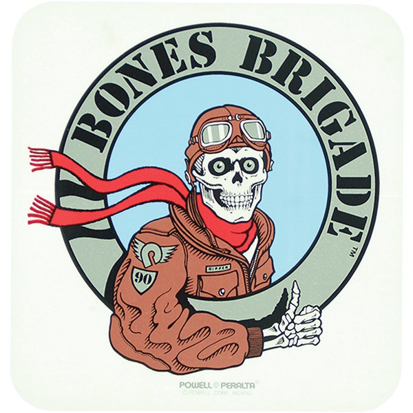 Bones Brigade Skateboards Pilot Silver Skate Sticker