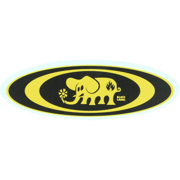 Black Label Skateboards Oval Elephant Assorted Colors Skate Sticker