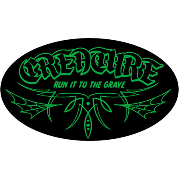 Creature Skateboards 4" x 2.37" To The Grave Vinyl Green / Black Skate Sticker