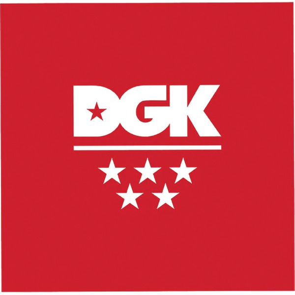 DGK Skateboards 5 Star White / Red Skate Sticker