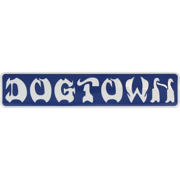 Dogtown Skateboards 8" x 1.5" Bar Logo Blue / White Skate Sticker