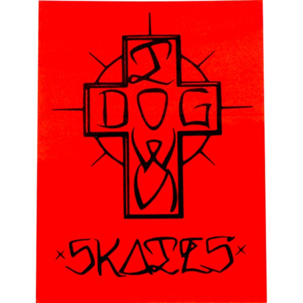 Dogtown Skateboards 4" Ese Cross Red / Black Skate Sticker