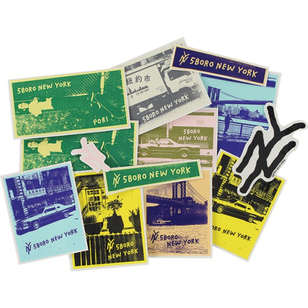 5Boro NYC Skateboards 14 Pack 2022 Assorted Skate Stickers
