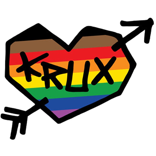 Krux Skate Trucks 3" x 2.4" Rainbow 2 Mylar Rainbow Skate Sticker