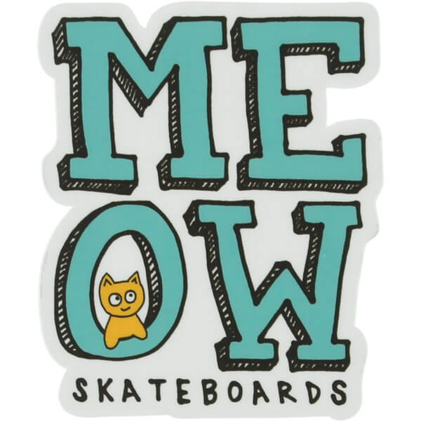 Meow Skateboards 2.2" X 2.65" Stacked Logo Skate Sticker