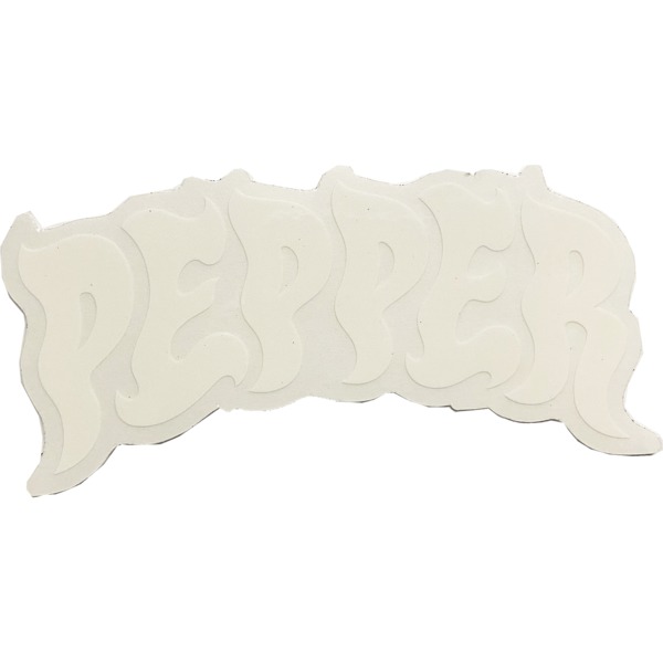 Pepper Grip Tape Co 5" Logo White / Clear Skate Sticker