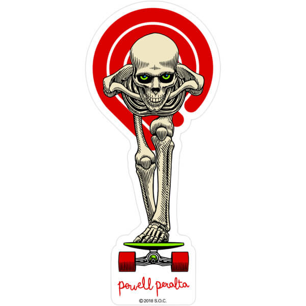 Powell Peralta Tucking Skeleton Skate Sticker