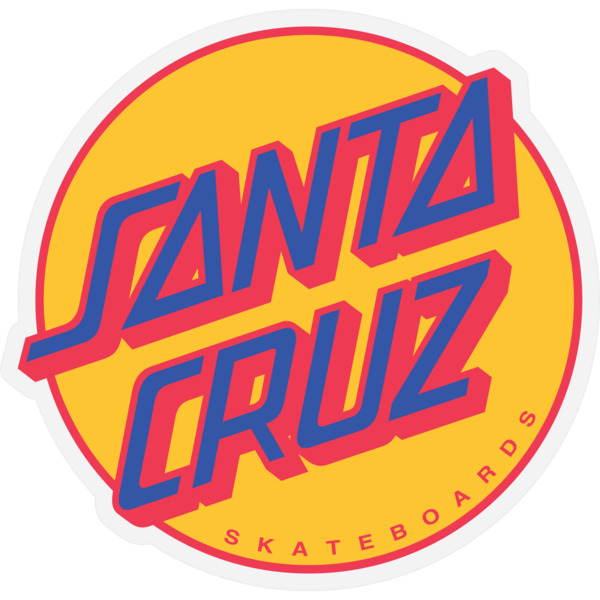Santa Cruz Skateboards 5.75 X 6" Other Dot Mylar Yellow Skate Sticker
