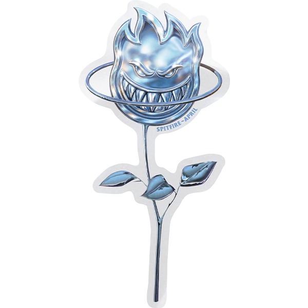 Spitfire Wheels April Bighead Rose 5" Blue Skate Sticker Spitfire Wheels April Bighead Rose 5" Blue Skate Sticker