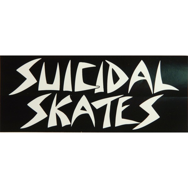 Suicidal Skates Logo Black / White Skate Sticker