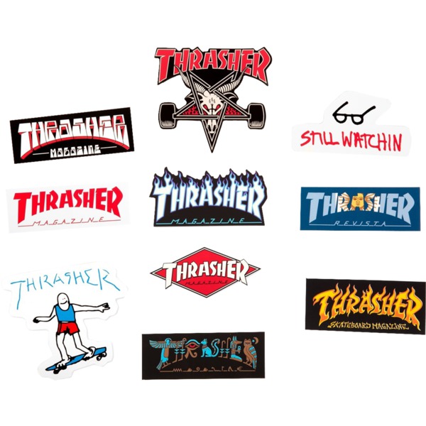 Thrasher Magazine 10 Pack Collage Assorted Skate Sticker