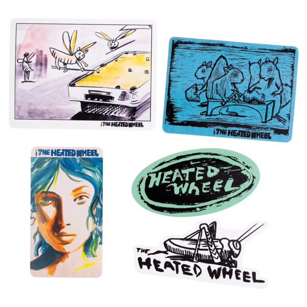The Heated Wheel Skateboards 5 Pack Assorted #4 Skate Sticker