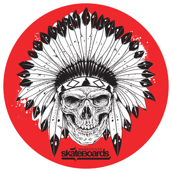 Warehouse Skateboards Native Skull Skate Sticker - 2.5" x 2.5"