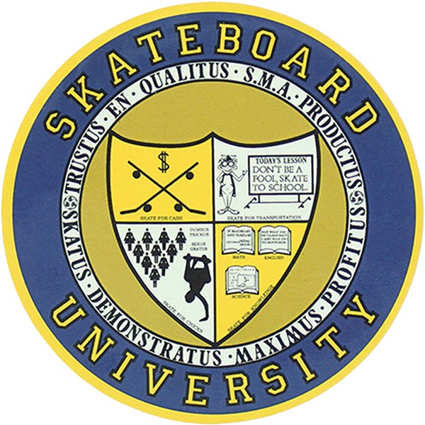World Industries Skateboards Skateboard University Navy Skate Sticker