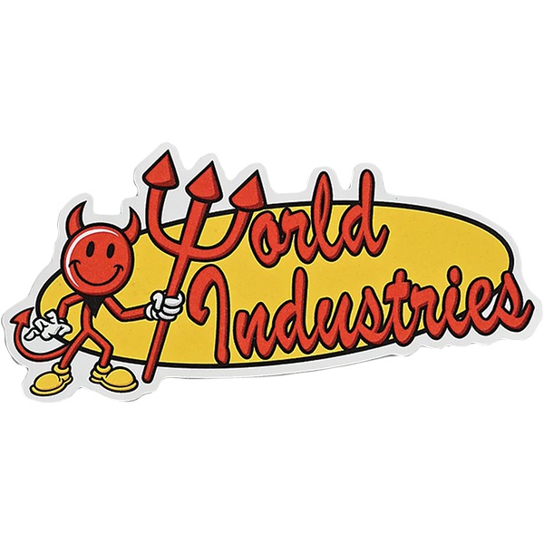World Industries Skateboards Oval Logo Die Cut Skate Sticker World Industries Skateboards Oval Logo Die Cut Skate Sticker